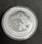 Australia 1 oz 2012,  srebrnik 999
"Year of the Dragon"