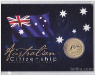 AVSTRALIA 1 dollar 2011 Citizenship UNC coin card