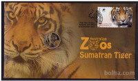 AVSTRALIA 1 dollar 2012 Sumatran tiger UNC PNC coin card