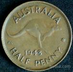 LaZooRo: Avstralija 1/2 Penny 1948 XF
