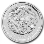 Avstralija 1 oz srebrnik Lunar 2 DRAGON 2012 (trezor)