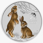Avstralija PM 1 oz srebrnik Lunar 3 Rabbit Zajc 2023 Coloured (trezor)