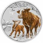 Avstralski 1 oz sreb. Lunar 3 Ox 2021 BARVNI (trezor)