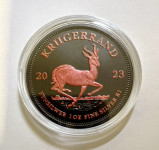 KRUGERRAND Ruby Finish 1 Oz Silver Coin 1 Rand South Africa 2023