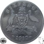 LaZooRo: Avstralija 6 Pence 1917 VF - Srebro
