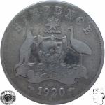 LaZooRo: Avstralija 6 Pence 1920 F - Srebro