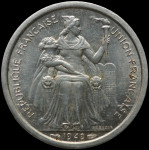 LaZooRo: Francoska Nova Kaledonija 1 Franc 1949 XF / UNC