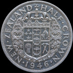 LaZooRo: Nova Zelandija 1/2 Crown 1946 XF - srebro