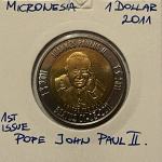 Mikronezija 1 Dollar 2011 Papež J.P.ll. obe verziji