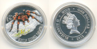 Niue 1 Dollar 2012  Mexican Redknee Tarantula srebrnik