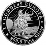 Srebrnik 1 oz Tokelau GODDESS EUROPA 2021 (trezor)