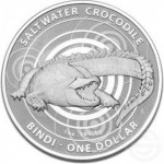 Srebrnik Avstralija 2013 1oz $1 Saltwater Crocodil  Bindi (trezor)