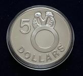 SREBRNIK Solomonovi otoki 1994 5 dollars FOSSILIZED CLAM SHELL (otaku