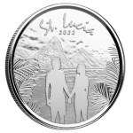 Srebrnik St. Lucia 2022 Eastern Caribbean 1oz $2 (XCD) Couple (trezor)