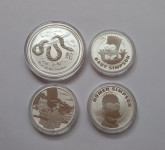 Srebrniki - lunar II leto kače 2 oz, simpsoni 3 x 1oz
