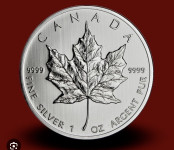 Tuba 25 kos 1oz Maple leaf srebrniki