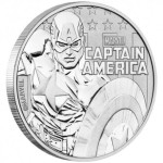 Tuvalu 1 oz srebrnik Marvel Captain America 2019 (trezor)