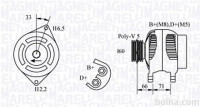 Alternator Fiat, Lancia, 85 A, 60 mm