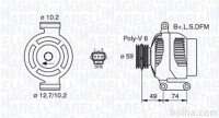 Alternator Fiat Mondeo 00-07, 124 A, 59 mm