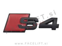 Audi S4 emblem (3D nalepka) črna (mat)
