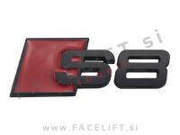 Audi S8 emblem (3D nalepka) črni (mat)