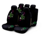 Sedežne prevleke Bottari, komplet, zelene/vijola cvetlice