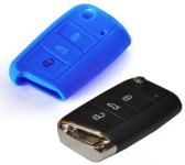 Silikonska zaščita za avto ključ SELM047 - Seat, modra