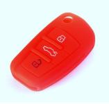 Silikonska zaščita za avto ključ SELR006 -  Audi, rdeča