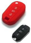 Silikonska zaščita za avto ključ SELR139 - Peugeot, rdeča