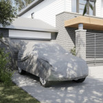 vidaXL Avtomobilska prevleka za terensko vozilo siva XL tkanina