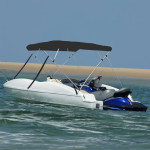 vidaXL Bimini tenda s 4 loki črna 243x244x137 cm