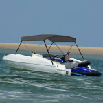 vidaXL Bimini tenda z 2 lokoma antracitna 180x130x110 cm