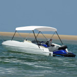 vidaXL Bimini tenda z 2 lokoma bela 150x120x110 cm