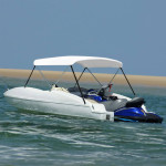 vidaXL Bimini tenda z 2 lokoma bela 180x130x110 cm