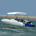 vidaXL Bimini tenda z 2 lokoma bela 180x150x110 cm