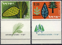 IZRAEL 1961 DREVESA FLORA POGOZDOVANJE ** Mi 247/248 ** serija (34)
