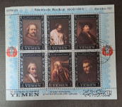 Jemen, celotna serija umetnost Rembrandt (blok 37a)