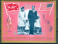 Jemen kraljevina 1967 Kennedy z družino blok 50B MNH** 10% Michela