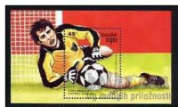 KAMPUČIJA nogomet - SP 1990 znamke + blok nežigosano