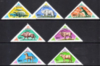 MONGOLIJA 1977 PRAZGODOVINSKE IZUMRLE ŽIVALI * Mi 1065/1071 serija (4)