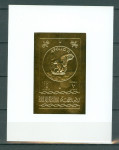 Ras al Khaima 1969 vesolje Apollo 11 zlati neperf. blok MNH** 5% Mi