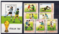VIETNAM 1989 nogomet - SP 1990 znamke + blok nežigosano