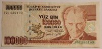 100000 lir 1970 VF Turčija