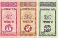 Bank.10,20,50 MONGO P-49,50,51( MONGOLIJA)1993,UNC