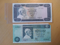 BANKOVEC LIBIJA 10 DINAR 1972 IN 1989 LOT 2X