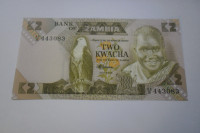 Bankovec Zambija 2 kwacha 1987 UNC
