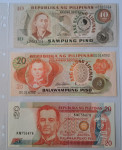 Filipini 10, 20, 20 piso(2008) UNC/ AU UNC, vse cene napisane spodaj