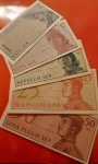 Indonezija , 5 bankovcev:1, 5, 10, 25 in 50 sen 1964  UNC