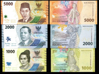 !!NOVO !!  INDONEZIJA mini set  1000 2000 5000 rupij  2022  UNC