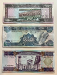 LEBANON / LIBAN  500, 1000 funtov 1988-1992  in 10.000 funtov 1993 UNC